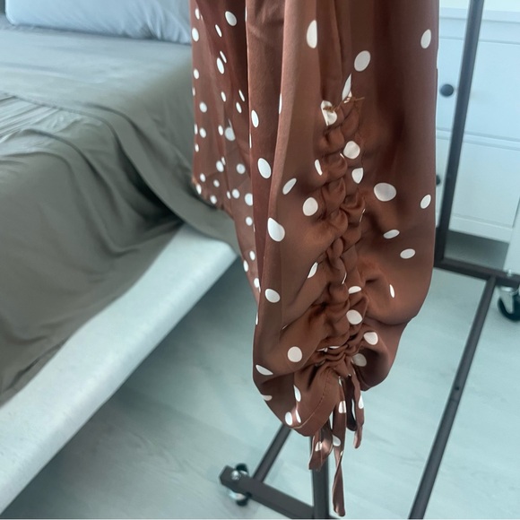 By Egreis Brown and White Polka Dot Dress - Picture 4 of 5